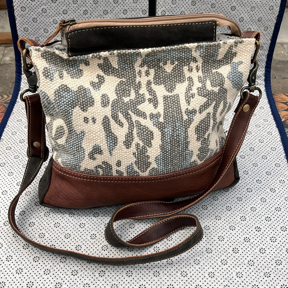 Myra Selfless Leather and Cammo Print Crossbody Bag
